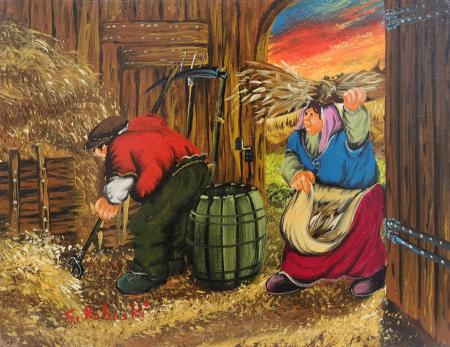 Art work by Gregor Koboski Contadini - oil canvas 